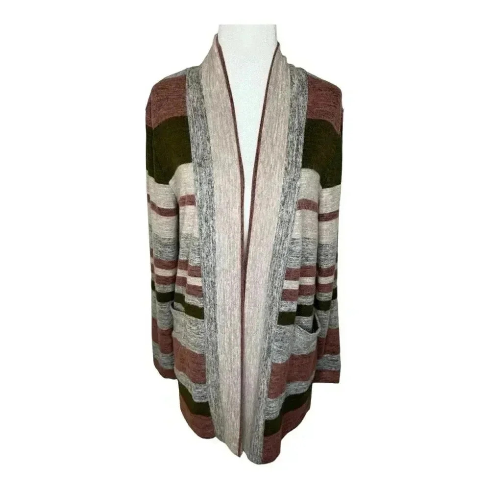 NEW Bobeau‎ Petite Small Women's Striped Open Front Cardigan Sweater NWOT